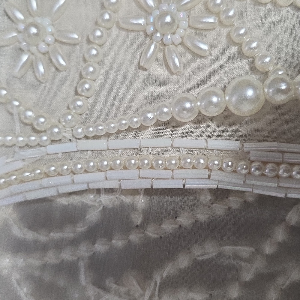 David Howard Silk Beaded Fringe Shawl - Picture 6 of 7